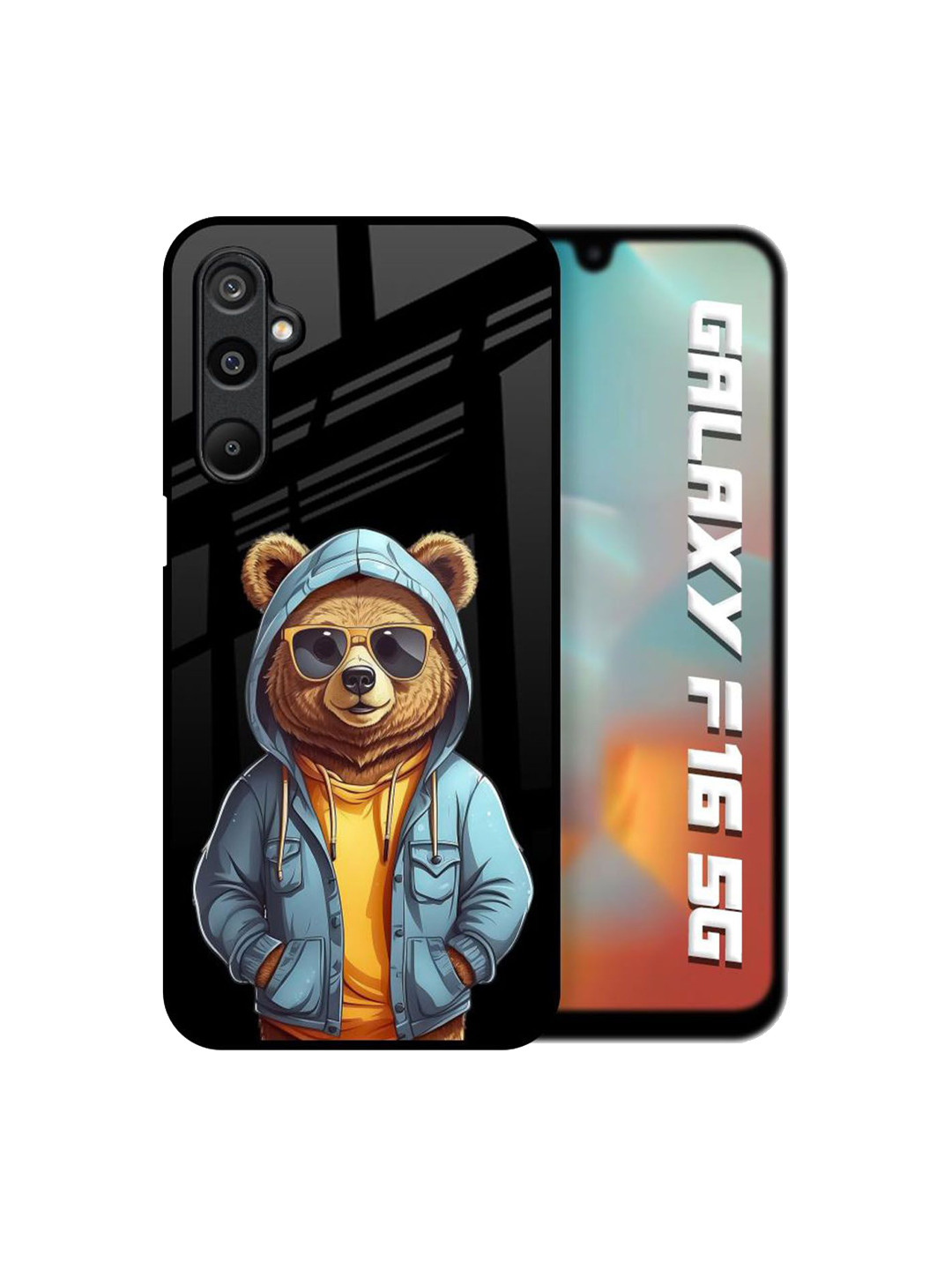 QRIOH Cartoon Characters Printed Samsung Galaxy F16 5G Glass Back Case Mobile Accessories