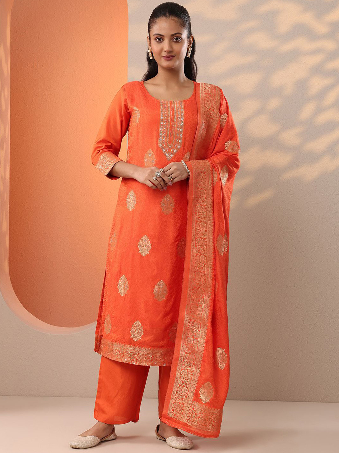 Libas Women Ethnic Motifs Printed Kurta with Palazzo & Dupatta