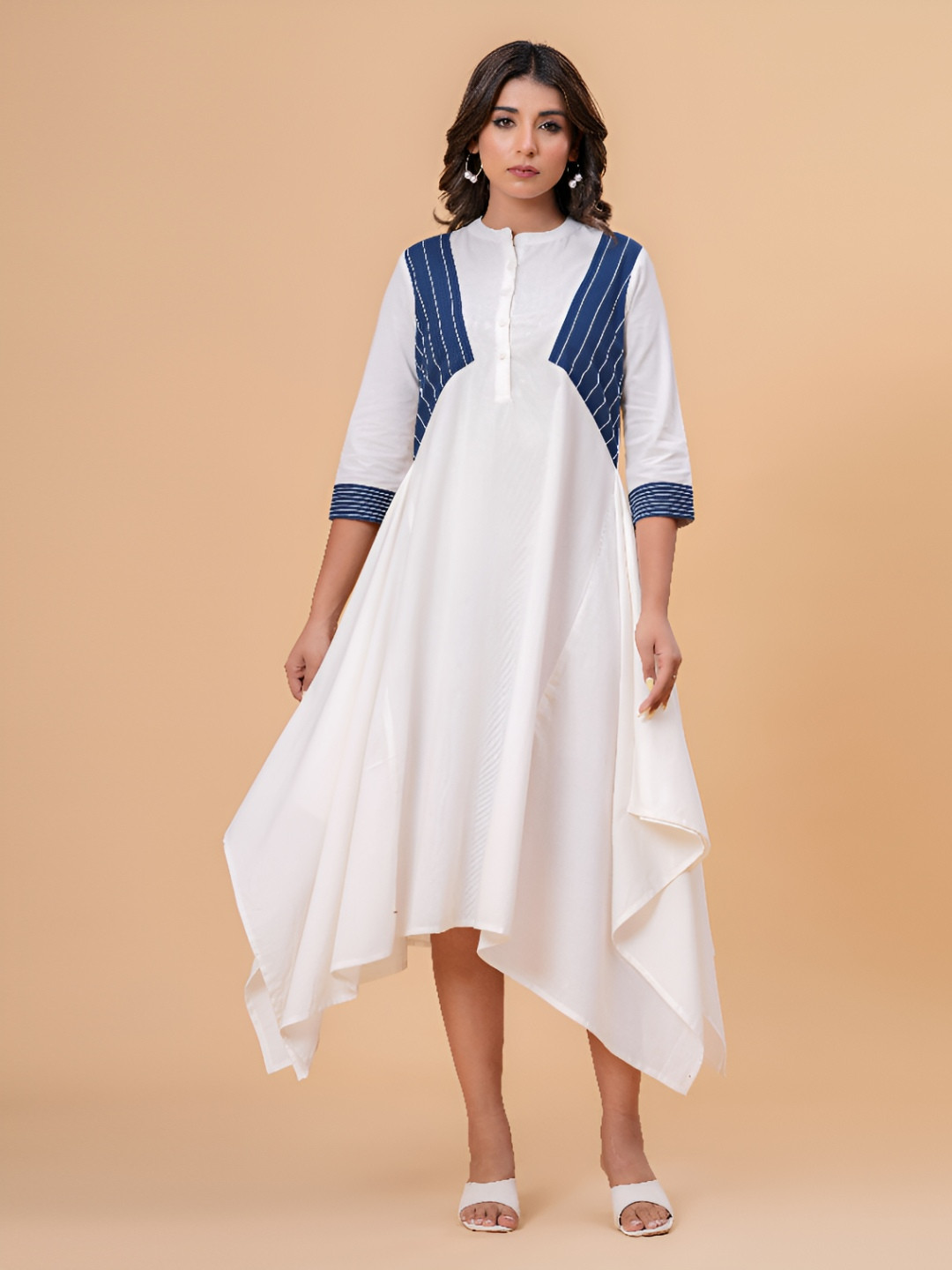 Garin Women Colourblocked A-Line Midi Dress