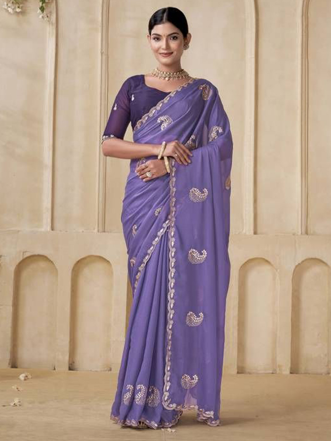 Sanwariya Silk Embroidered Pure Georgette Saree