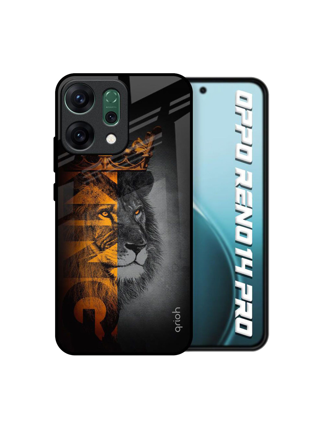 QRIOH King Of Forest Printed Oppo Reno14 Pro 5G Glass Back Case Mobile Accessories