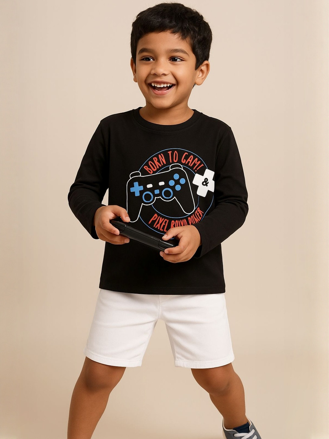 TALES & STORIES Boys Cotton Printed Regular Fit Full Sleeve T-shirt