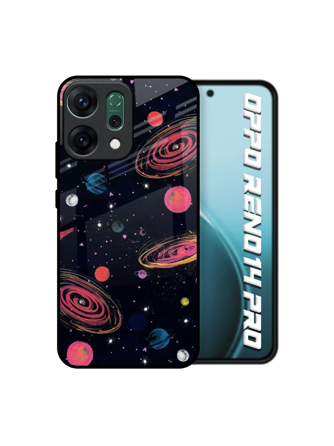 QRIOH Galaxy In Dream Printed Oppo Reno14 Pro 5G Glass  Back Case Mobile Accessories