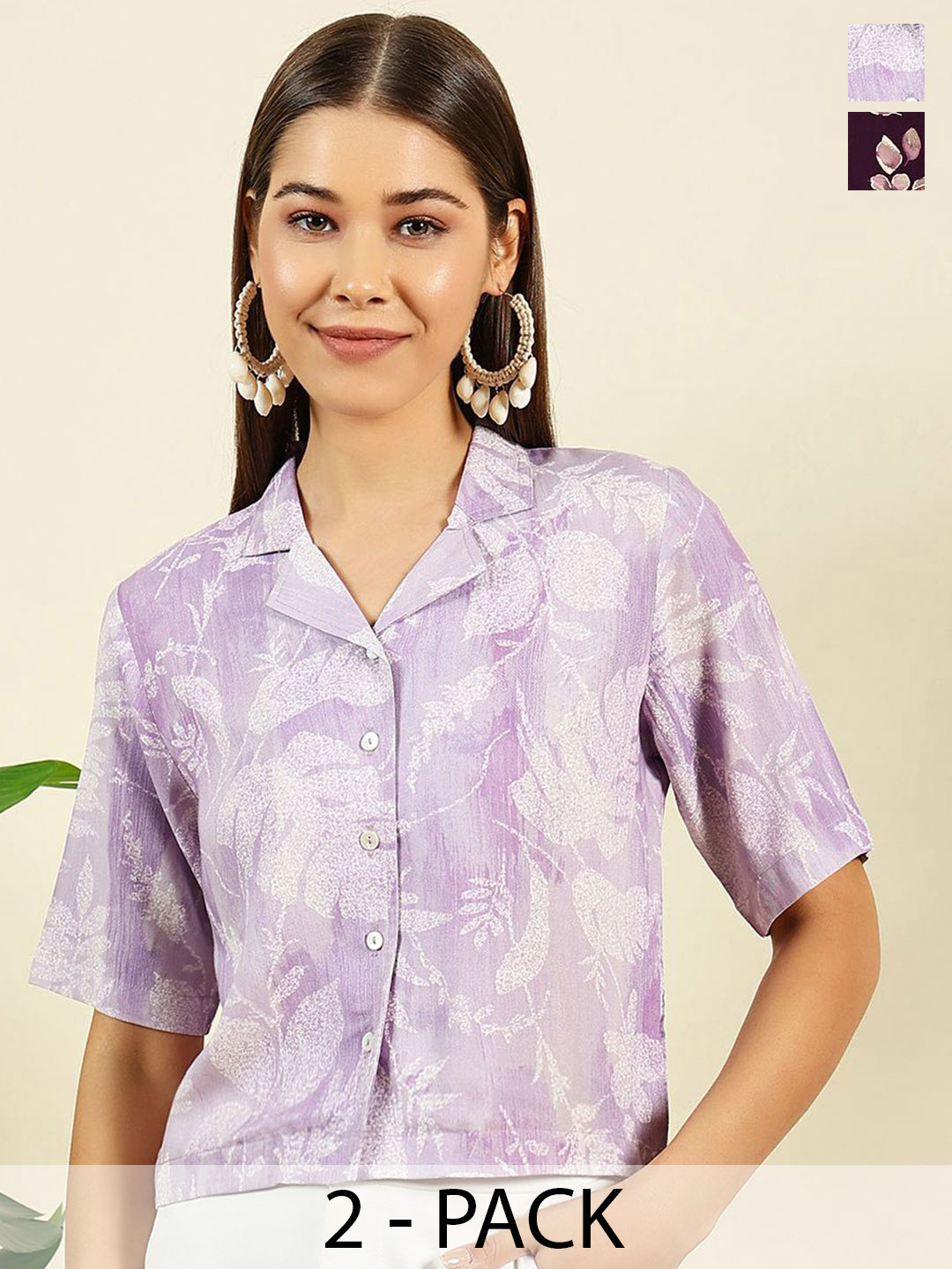 THE FAB FACTORY Women Floral Printed Shirt Style Tops
