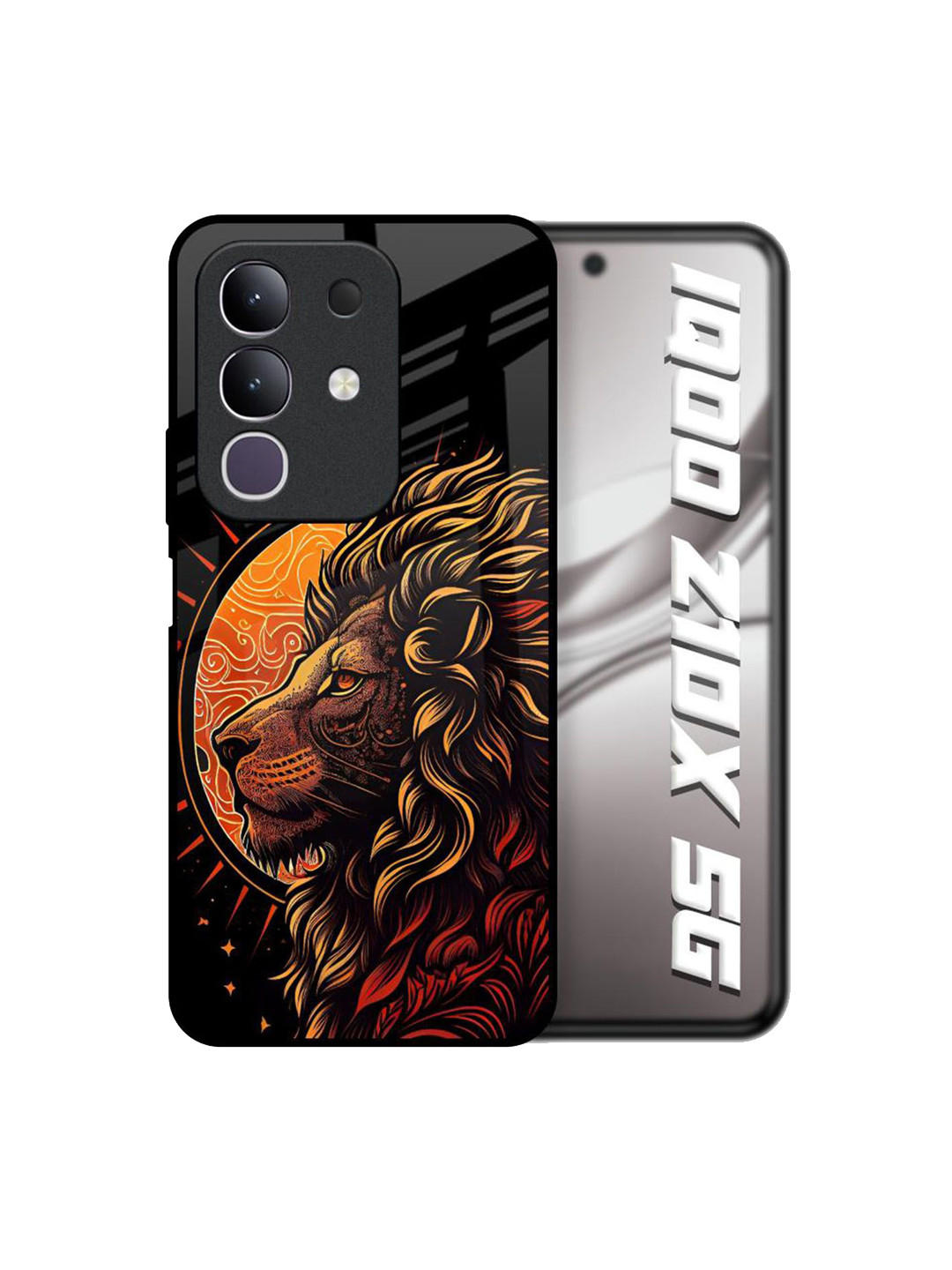 QRIOH Sun Faced Lion Printed IQOO Z10x 5G Back Case Mobile Accessories