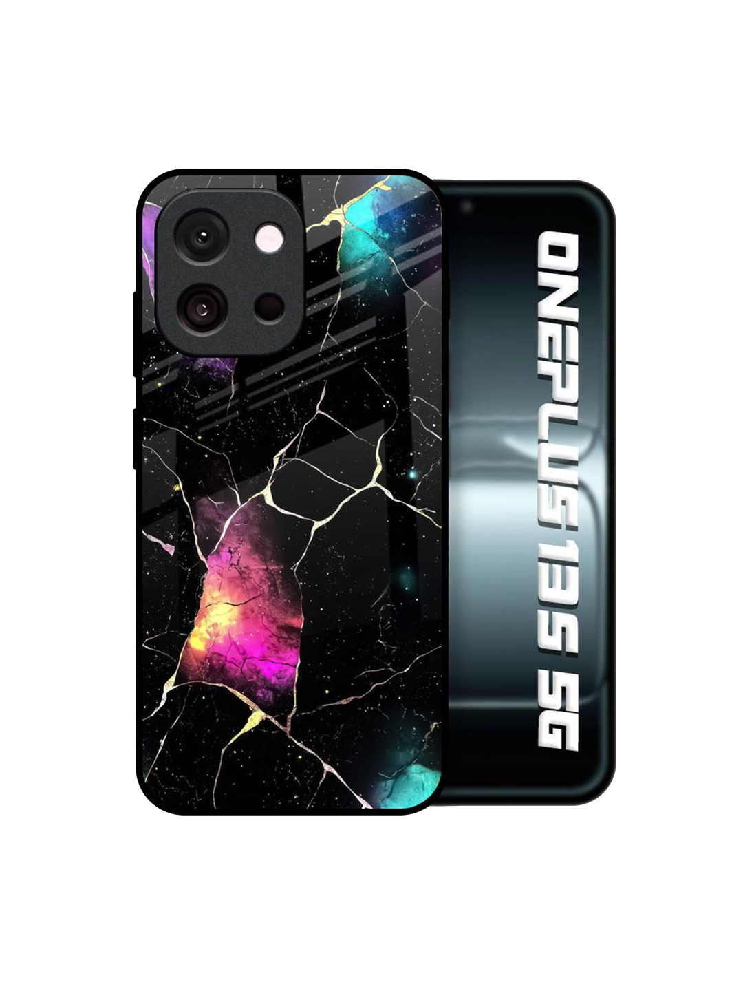 QRIOH Cosmic Canvas Printed OnePlus 13s 5G Glass Back Case Mobile Accessories
