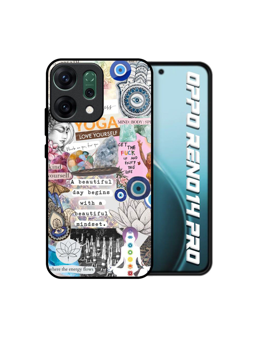 QRIOH Divine Flow Printed Glass Back Case for Oppo Reno14 Pro 5G