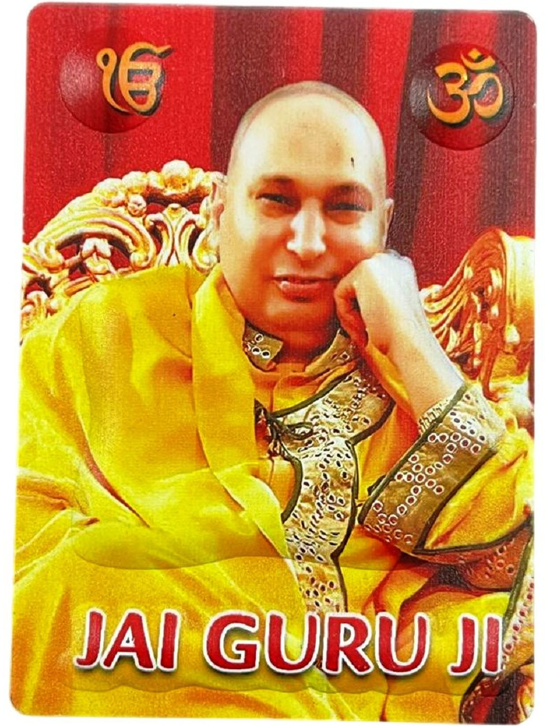 numeroastro Yellow Jai Guru Ji in Polyresin Fridge 3D Magnetic Sticker