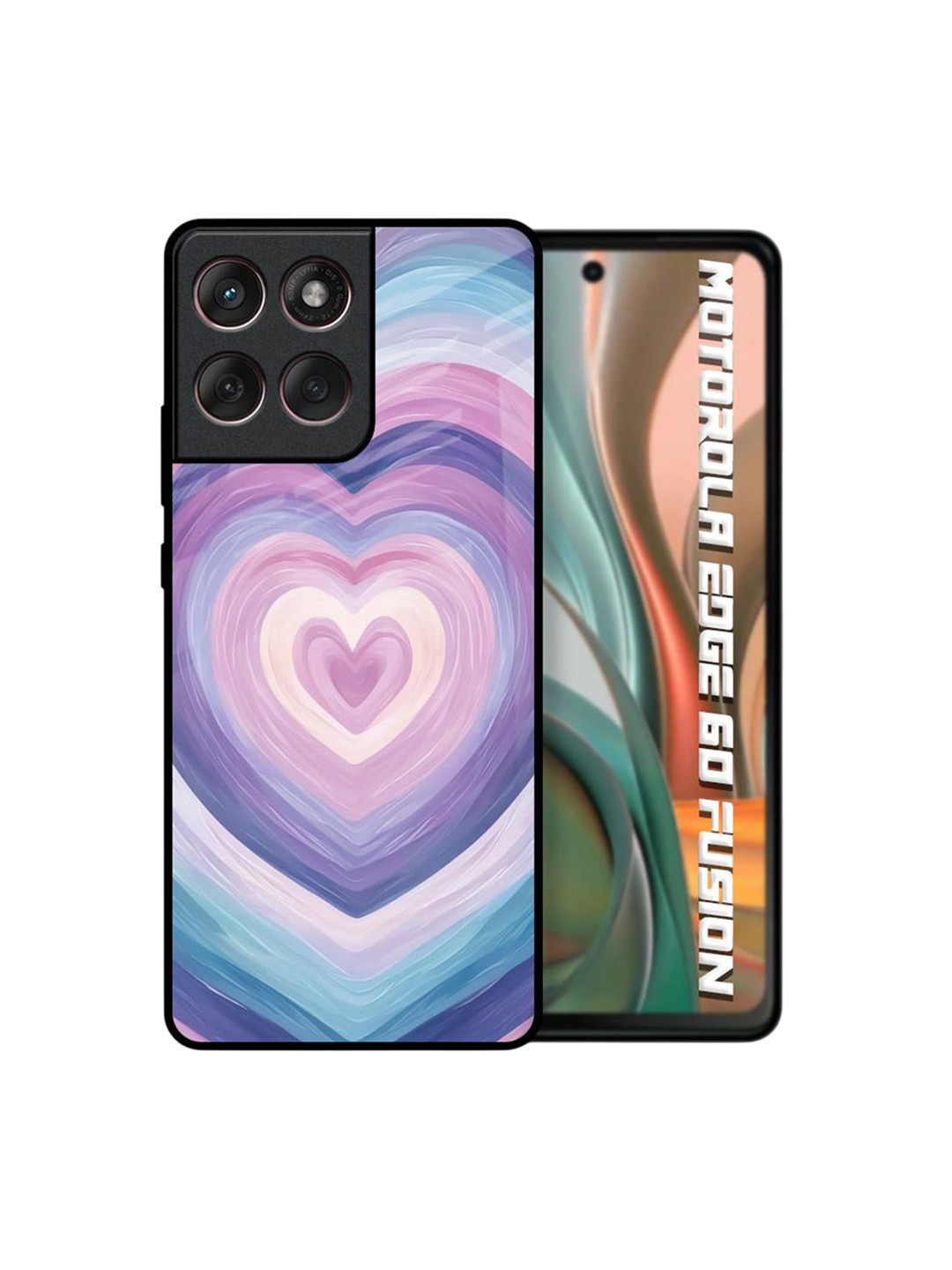 QRIOH Love Splash Printed Motorola Edge 60 Fusion Glass Back Case Mobile Accessories