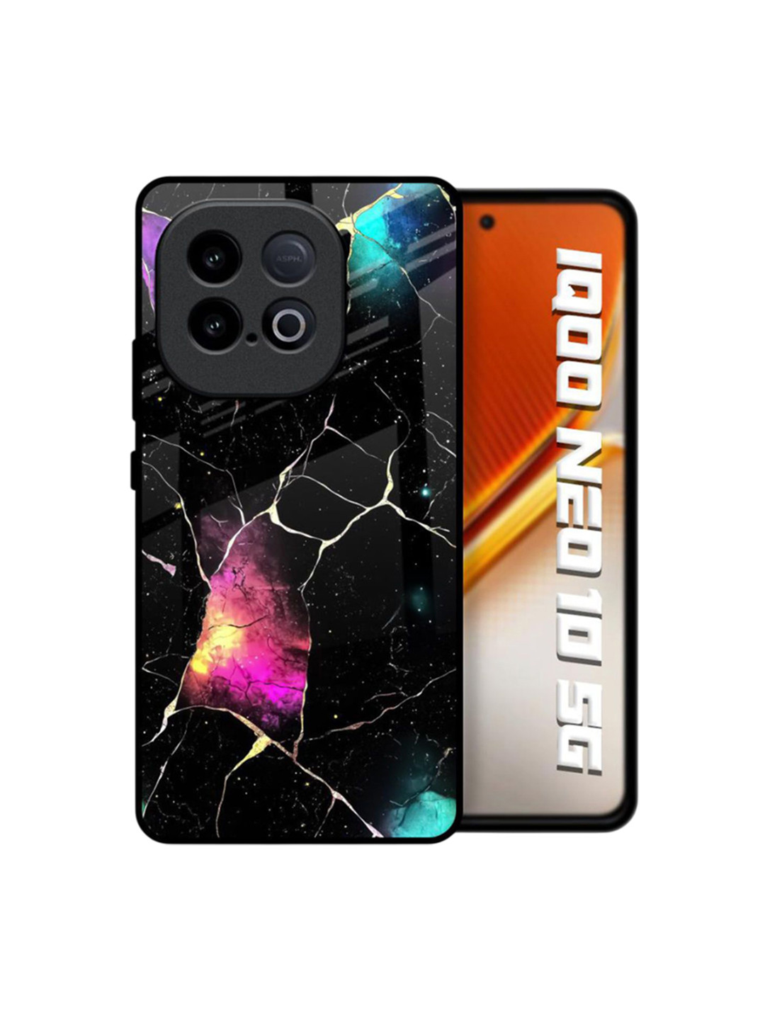 QRIOH Unisex Cosmic Canvas Glass Case For iQOO Neo 10 5G Back Case Mobile Accessories