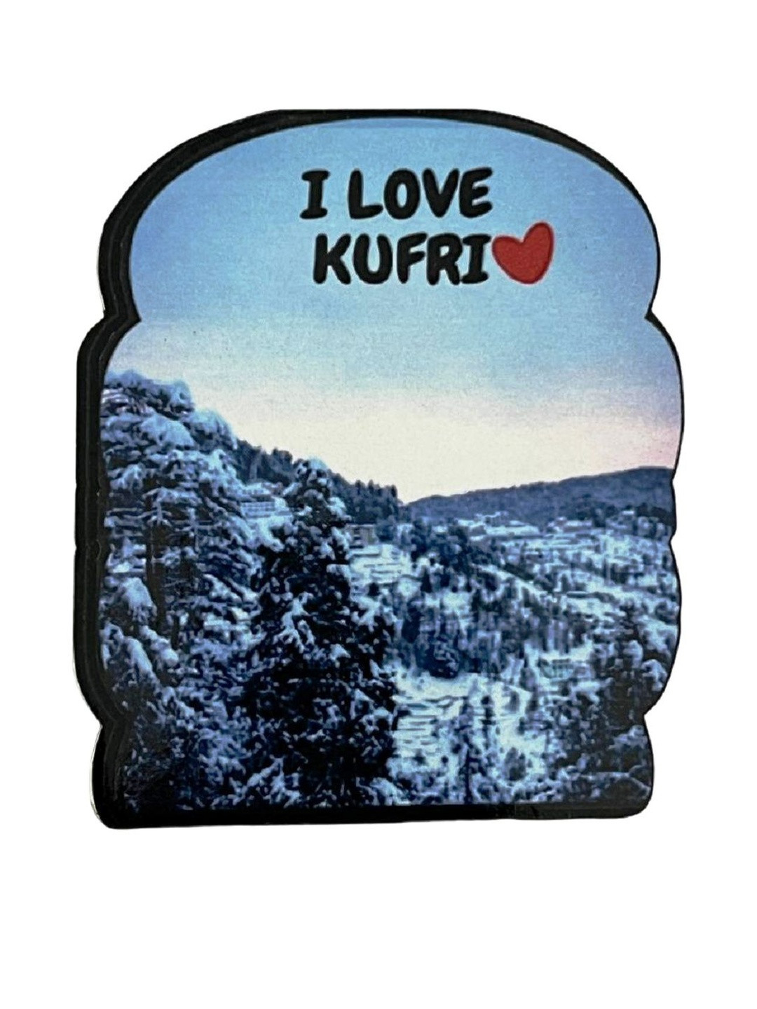 numeroastro I Love Kufri' Printed MDF Fridge Magnet