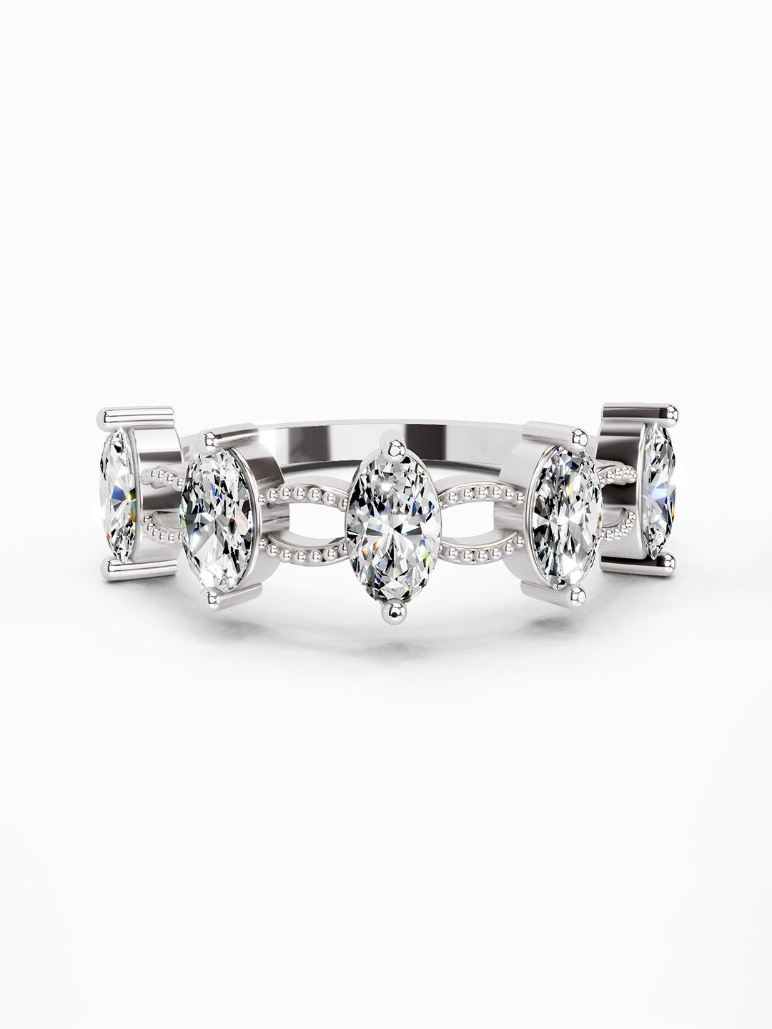 Sparkles 14K White Gold Lab Grown Diamond 1.1 Carat Oval Shape Diamond Ring