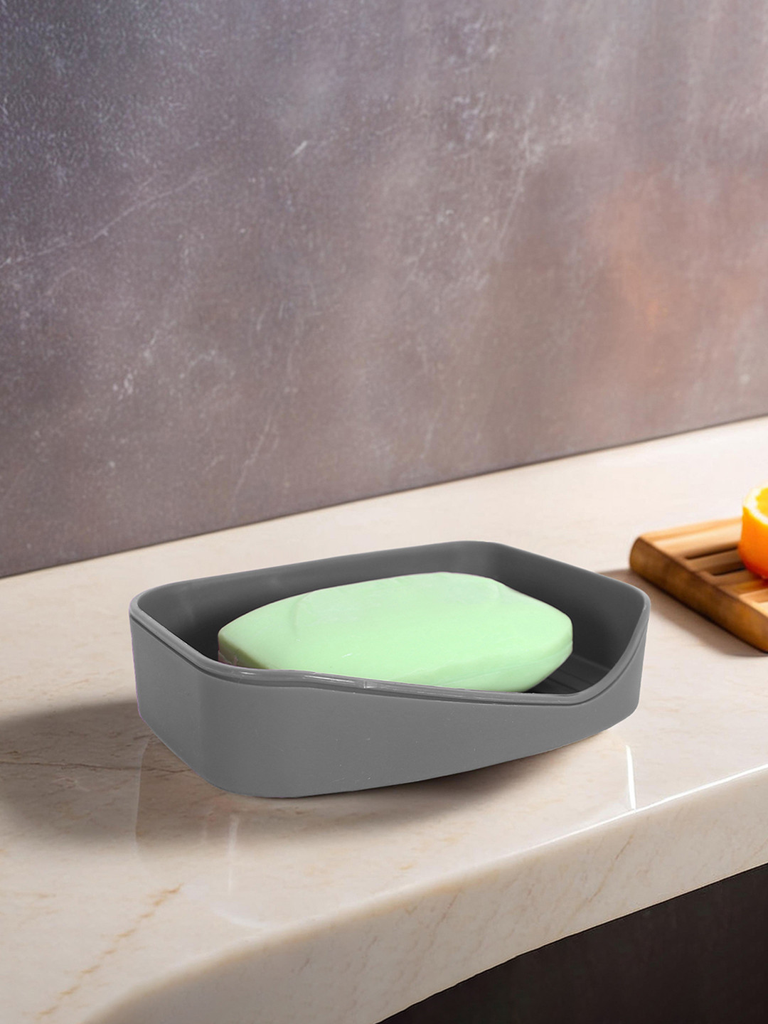 Kuber Industries Grey Self Draining  Soap Dish