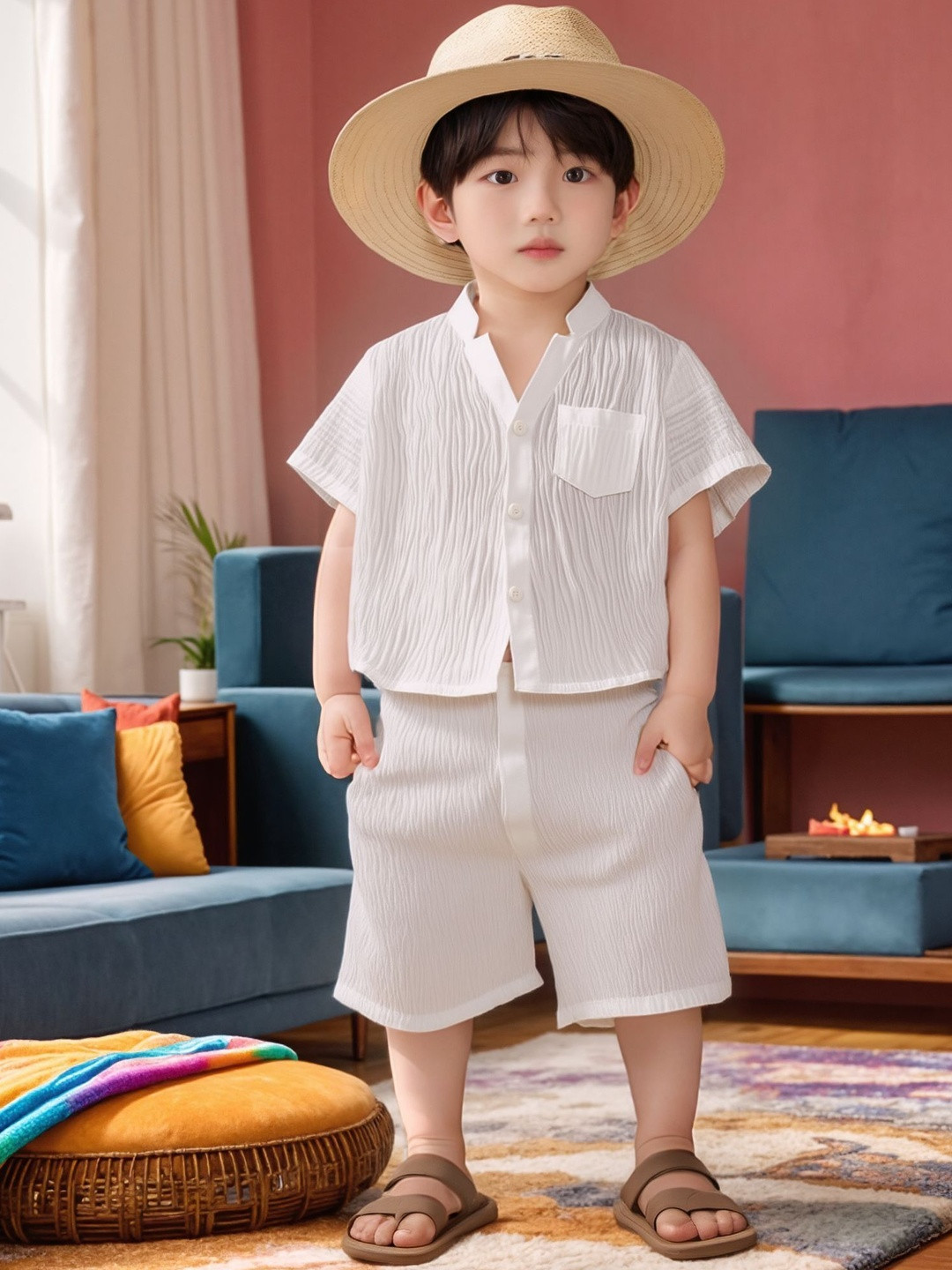 MODA RAPIDO Baby Boys Tropical Leaf & Floral Co-ord Set