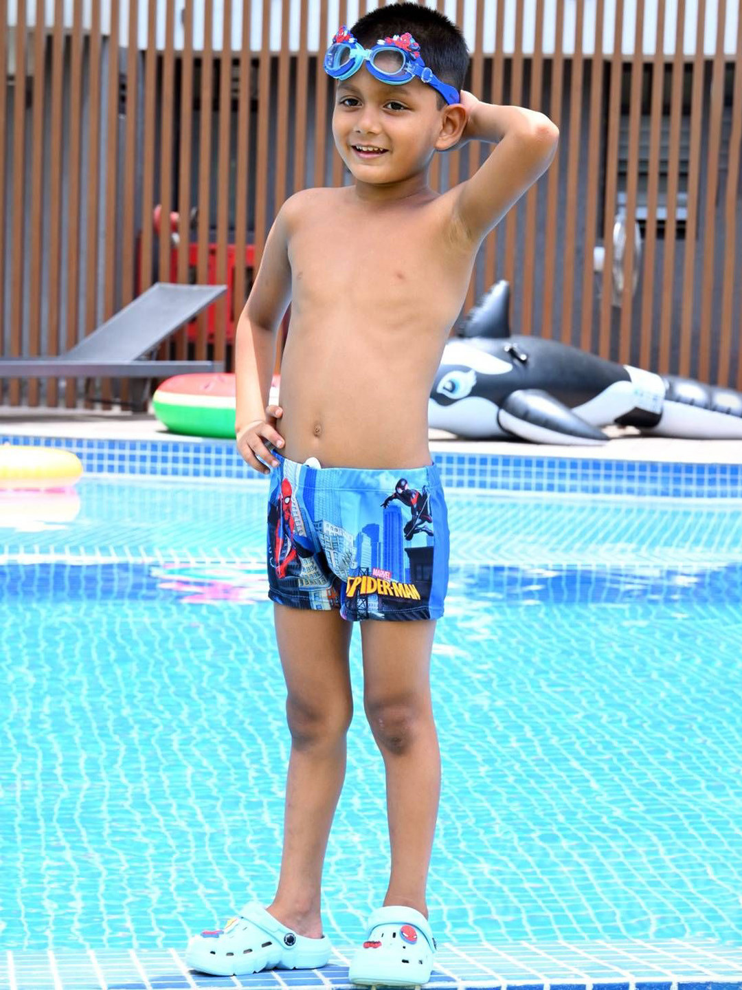 Yellow Bee Boys Marvel Spider-Man Polyester Swim Bottoms