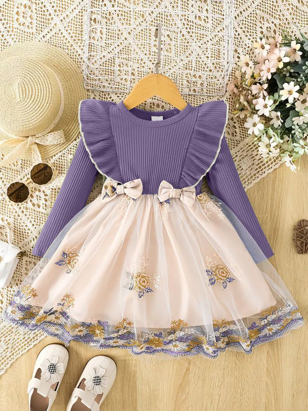 BAESD Girls Embroidered Fit & Flare Dress