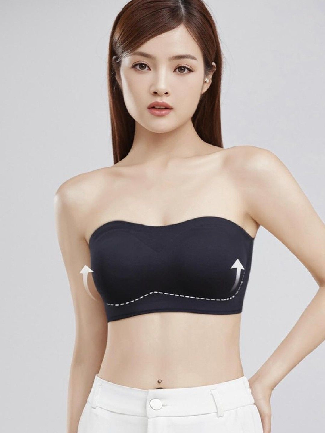 PIFTIF Women No Line Light Padded Seamless Strapless Tube Bra