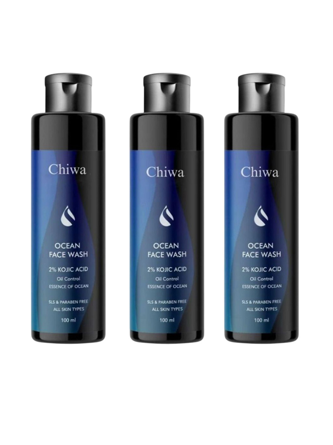 CHIWA Set Of 3 Oil Control Ocean Face Wash - 100 ml Each