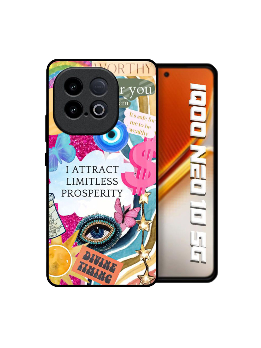 QRIOH Inner Strength Quirky Printed Glass Back Case for iQOO Neo 10 5G