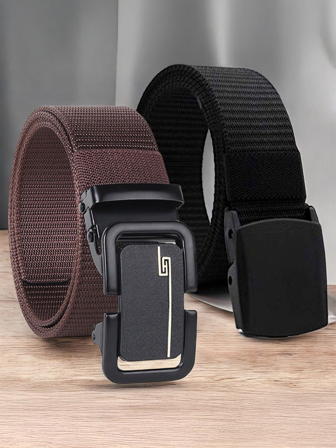 HENEDA Men Pack Of 2 Woven Design Belt