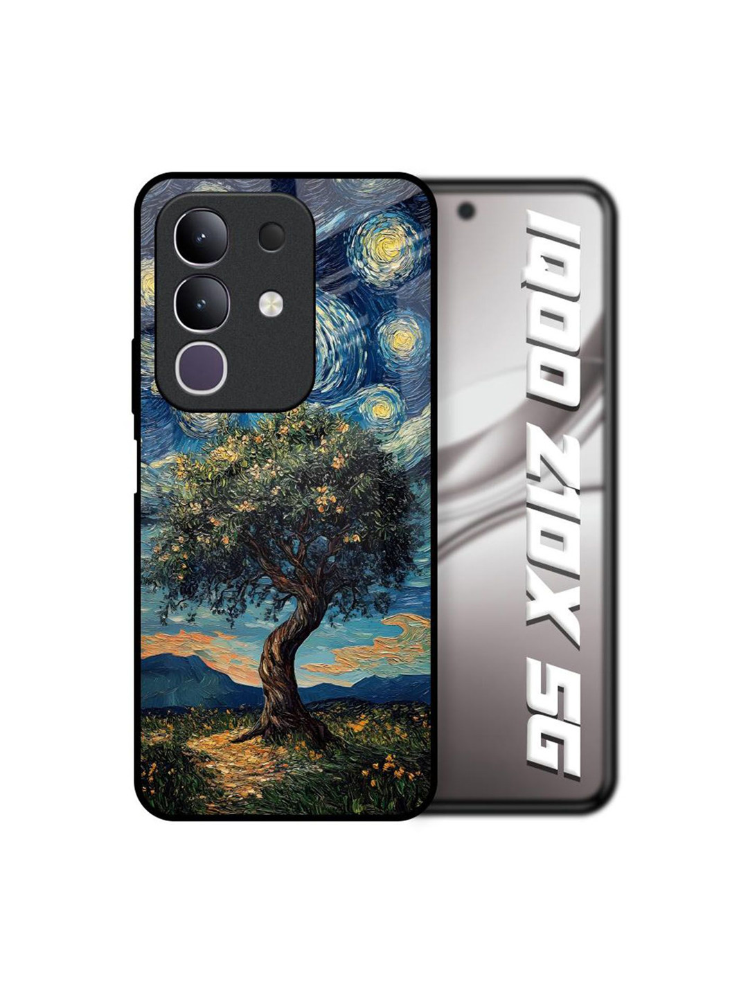 QRIOH Printed Forest Breath Glass Case for IQOO Z10x 5G Back Case Mobile Accessories