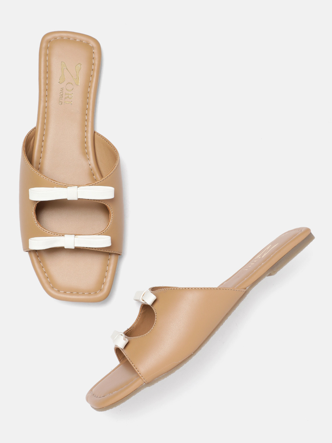 ZORI WORLD Women Open Toe Flats with Bows