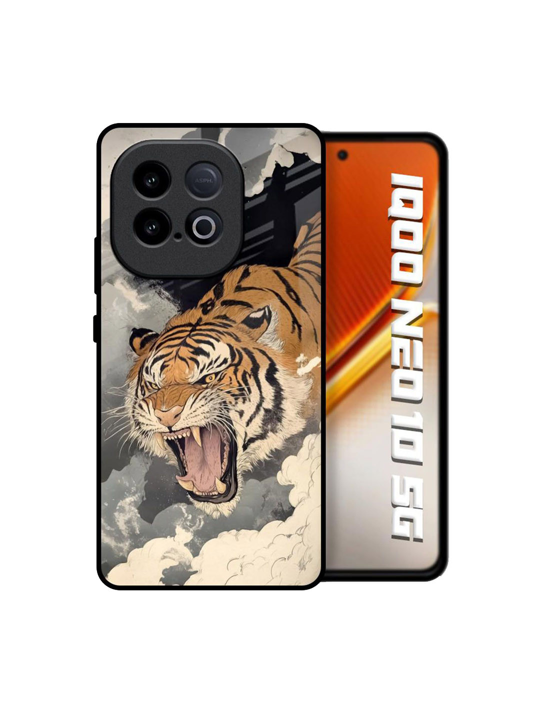 QRIOH Raging Tiger Printed iQOO Neo 10 5G Back Case Mobile Accessories