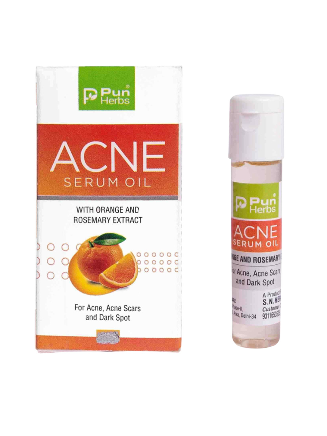 Punherbs Acne Serum Oil With Orange & Rosemary Extract - 10 ml