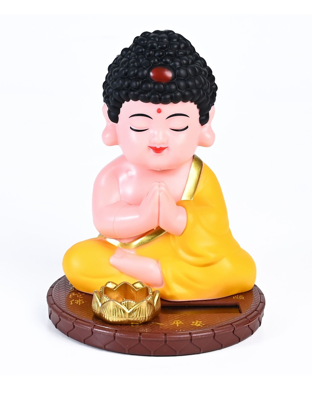 HINDCRAFT Solar Buddha Showpiece Wobble Head Showpiece
