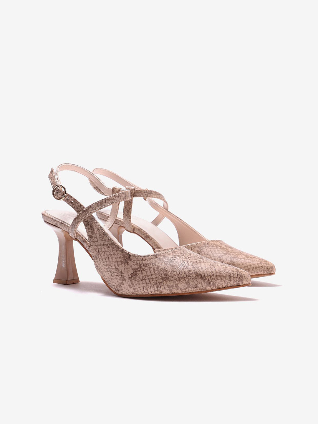 Pair ie Tales Women Leather Stiletto Pumps with Buckles