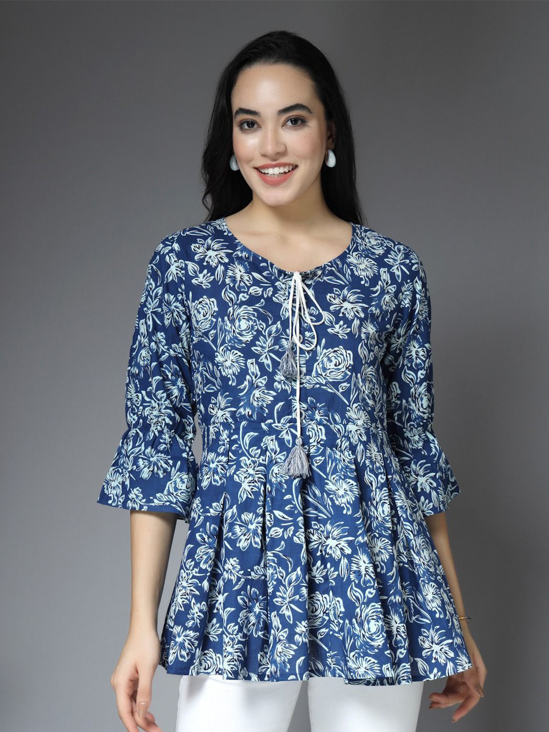 RANGEELO JAIPUR Women Floral Printed Tunic