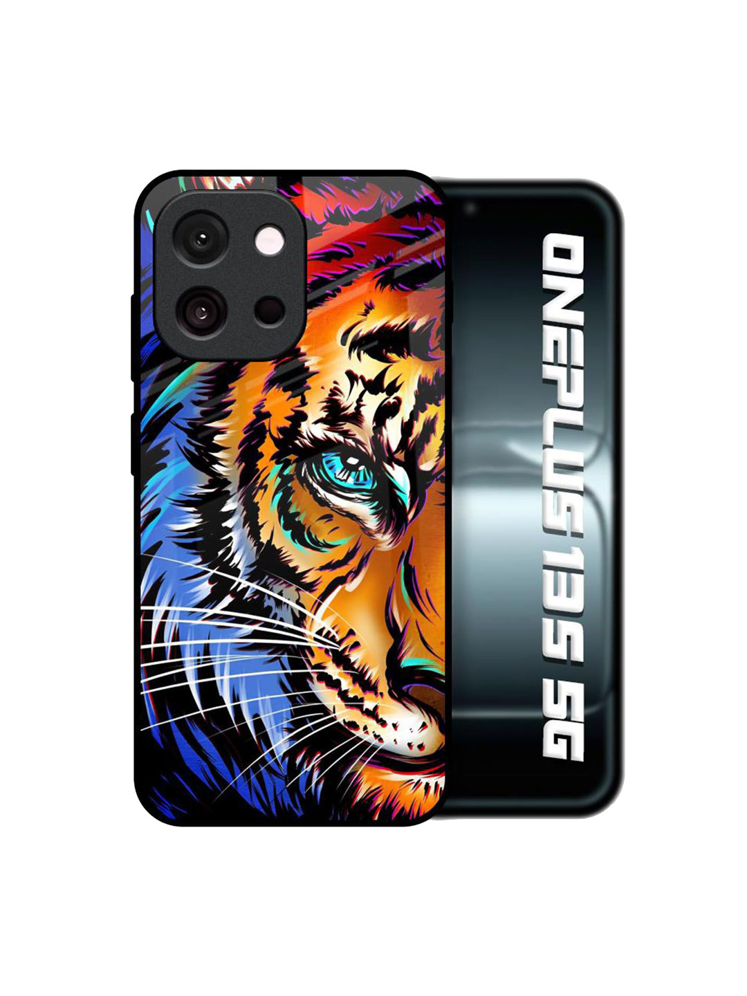 QRIOH Quirky Beast Tiger Art Glass OnePlus 13s 5G Back Case Mobile Accessories