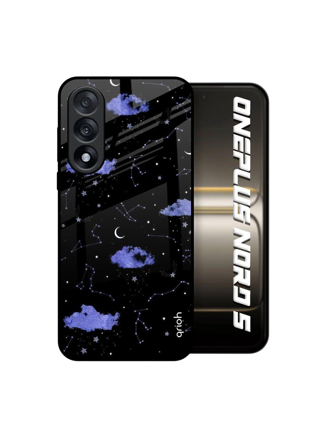 QRIOH Constellations Printed OnePlus Nord 5 5G Glass Back Case Mobile Accessories