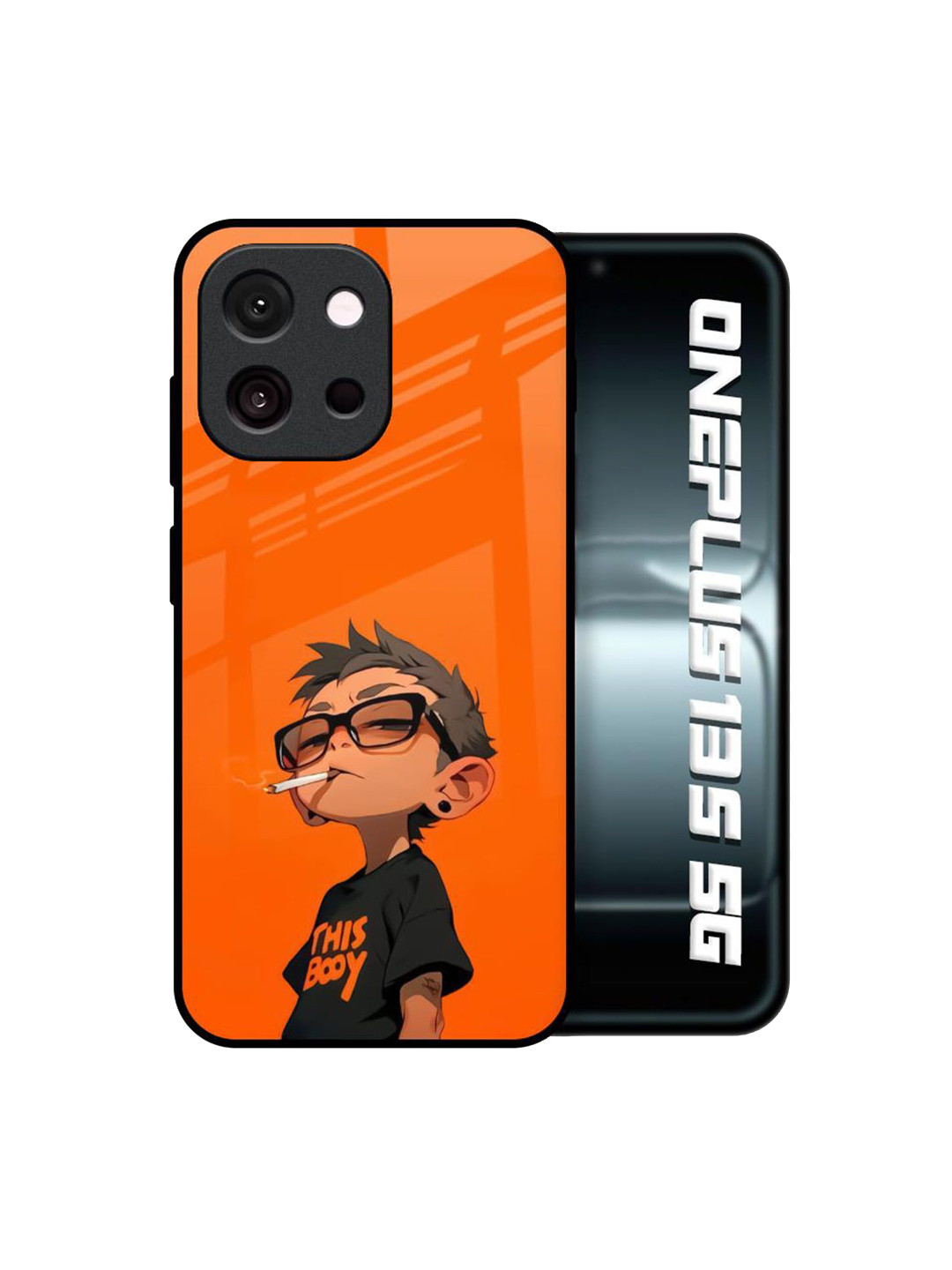 QRIOH Quirky Printed OnePlus 13s 5G Rebel Kid Glass Back Case Mobile Accessories