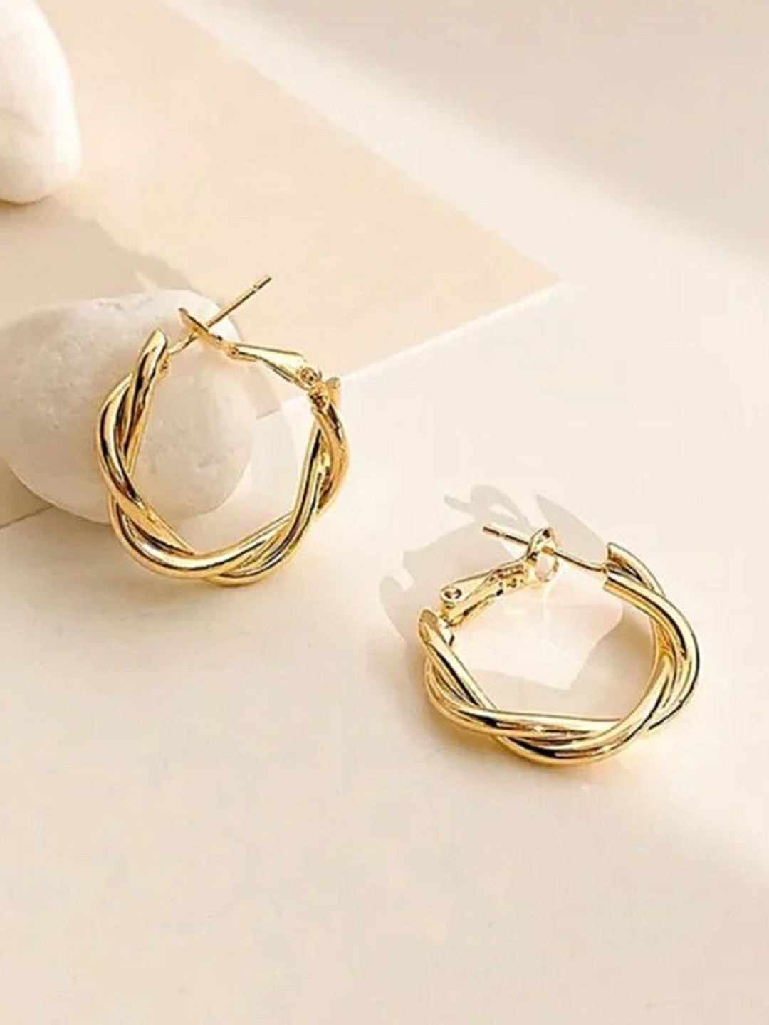INKO & CO Gold-Plated Twisted Hoop Earrings