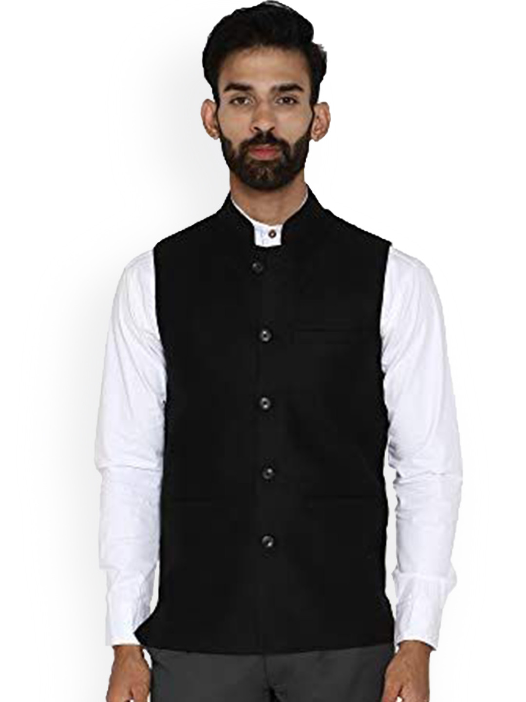 ESSENTIELE Tweed Bandhgala Waistcoat