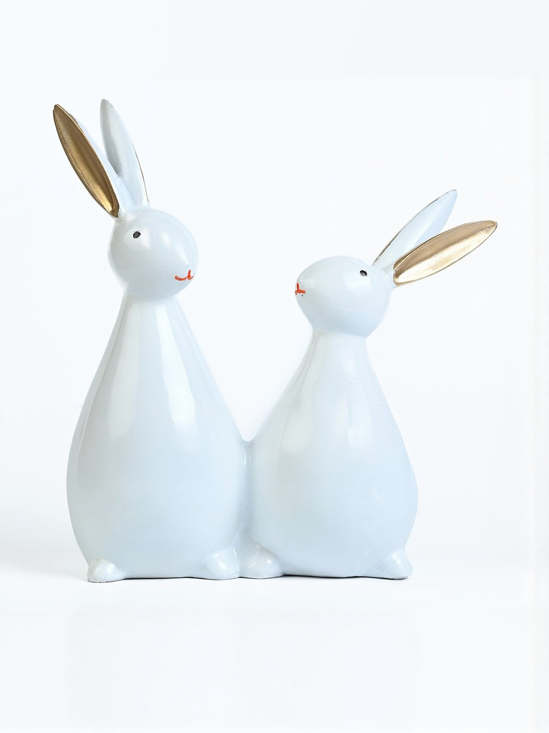 HINDCRAFT White Rabbit Pair Figurines Showpiece
