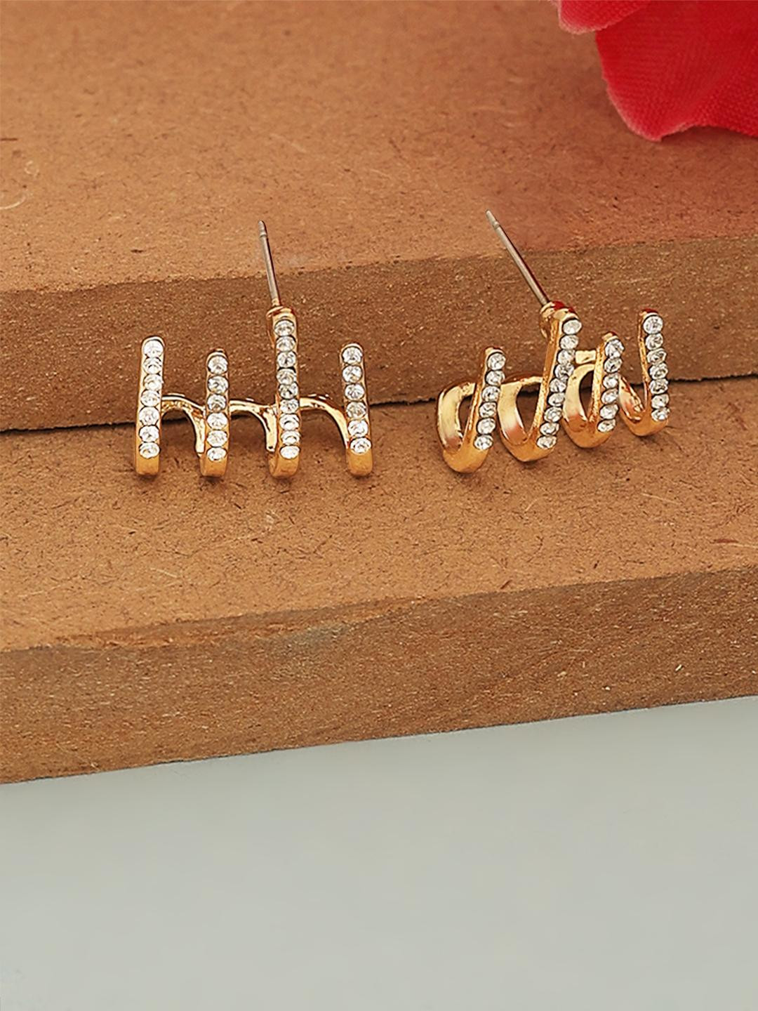 Beenth & Doneth Contemporary Women Gold Zirconia Ear Cuff Earrings