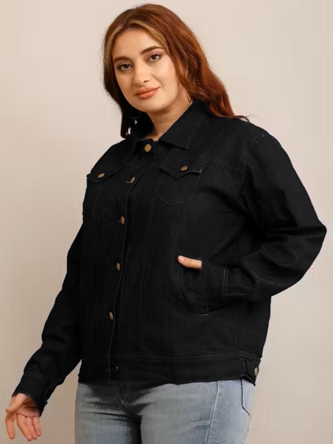 Tripursundari Fashion Lightweight Cotton Denim Trucker Jacket