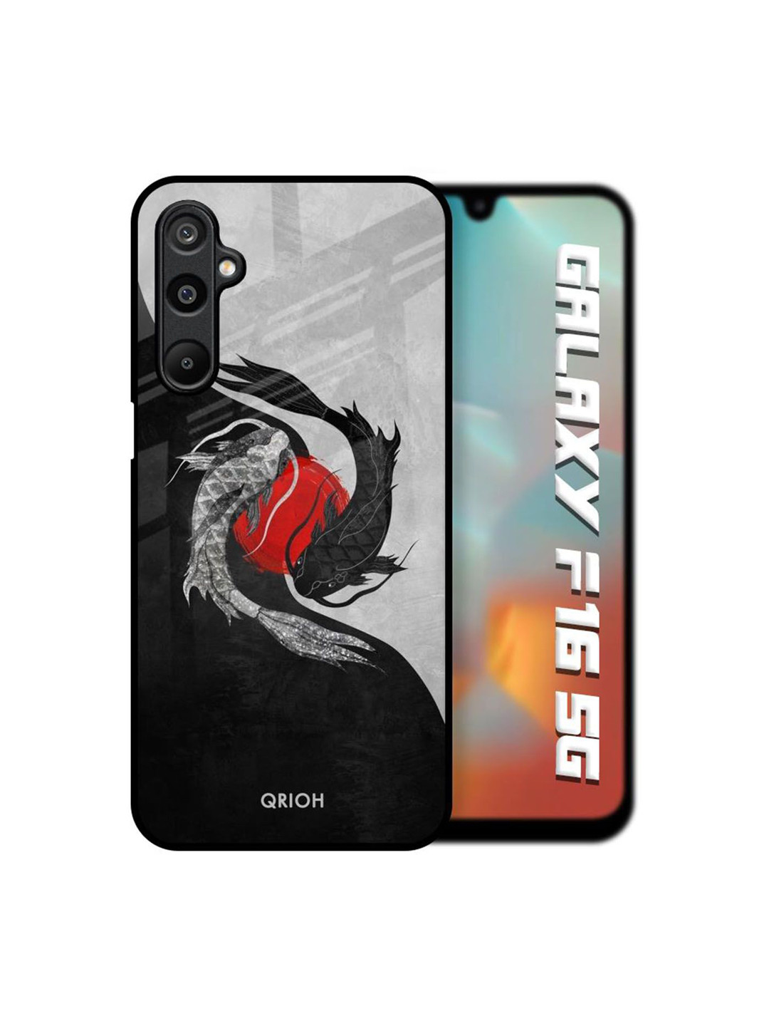 QRIOH Japanese Art Printed Samsung Galaxy F16 5G Glass Back Case Mobile Accessories
