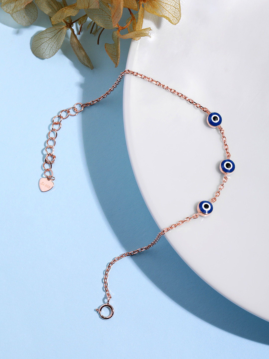 EZURR 925 Silver Trio Evil Eye Bracelet