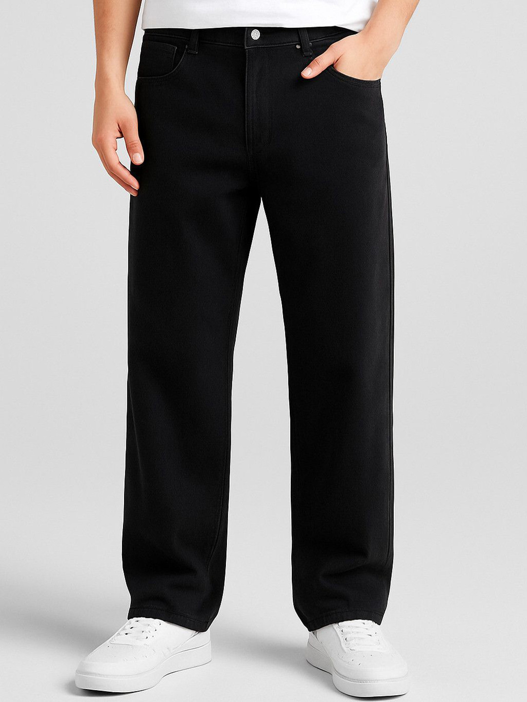 MARK VIEW Men Classic Wide Leg Mid-Rise Stretchable Jeans