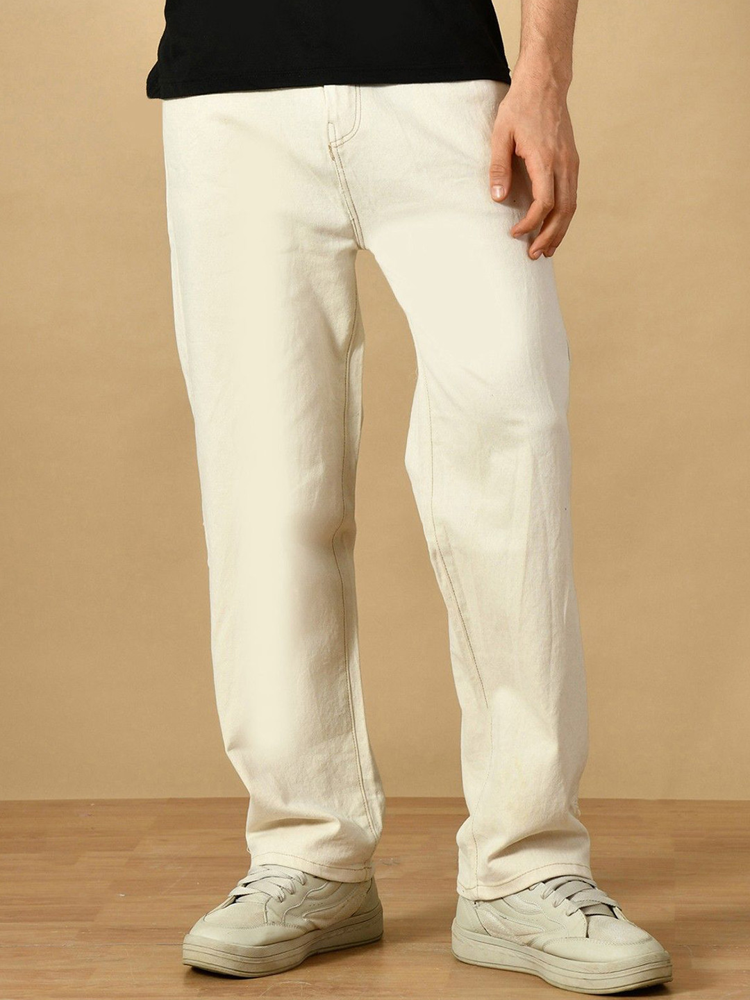 MaverIQ Men Classic Mid-Rise Baggy Stretchable Jeans