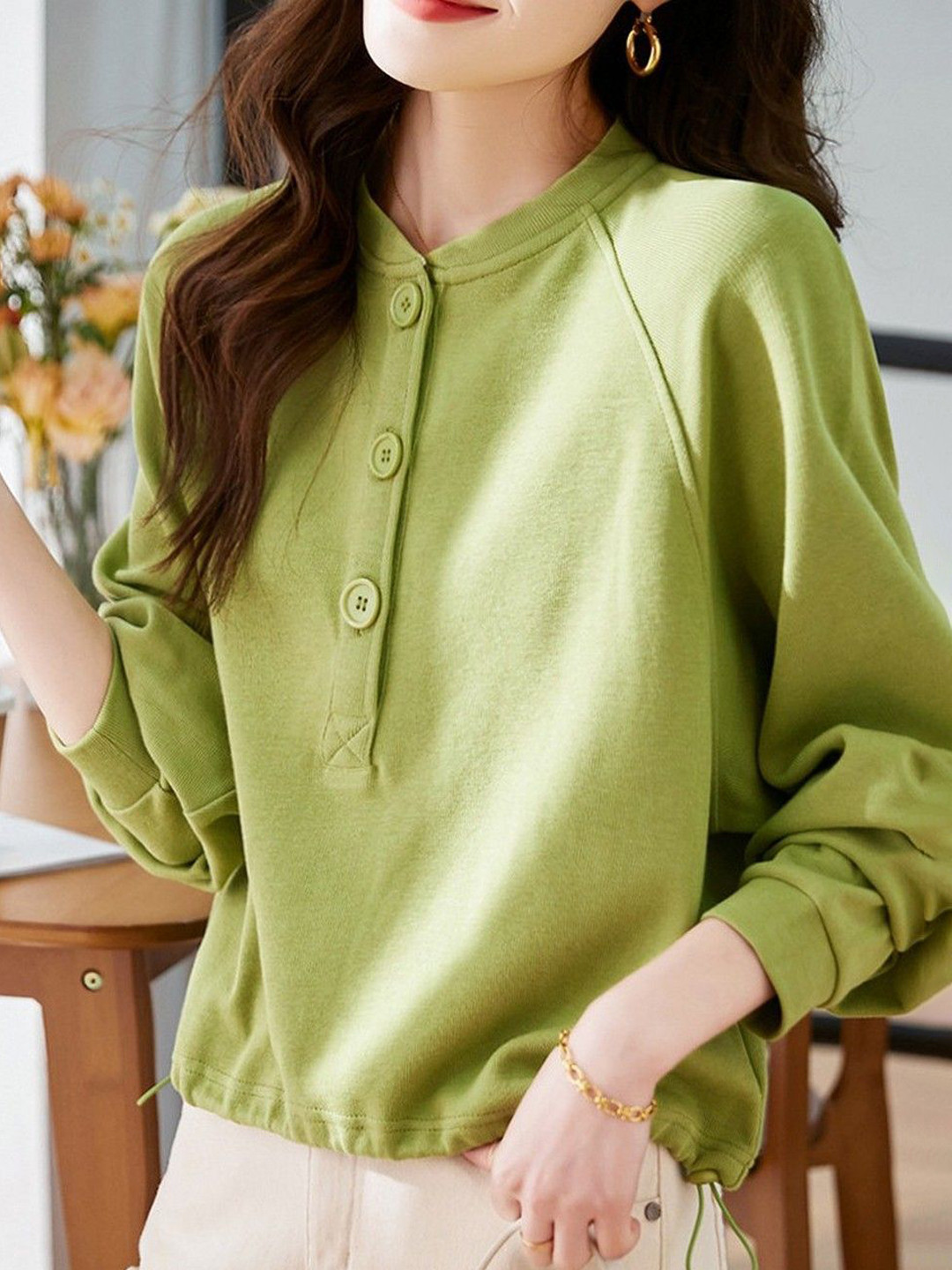 StyleCast Women Button-Up Raglan Sleeve Sweaters