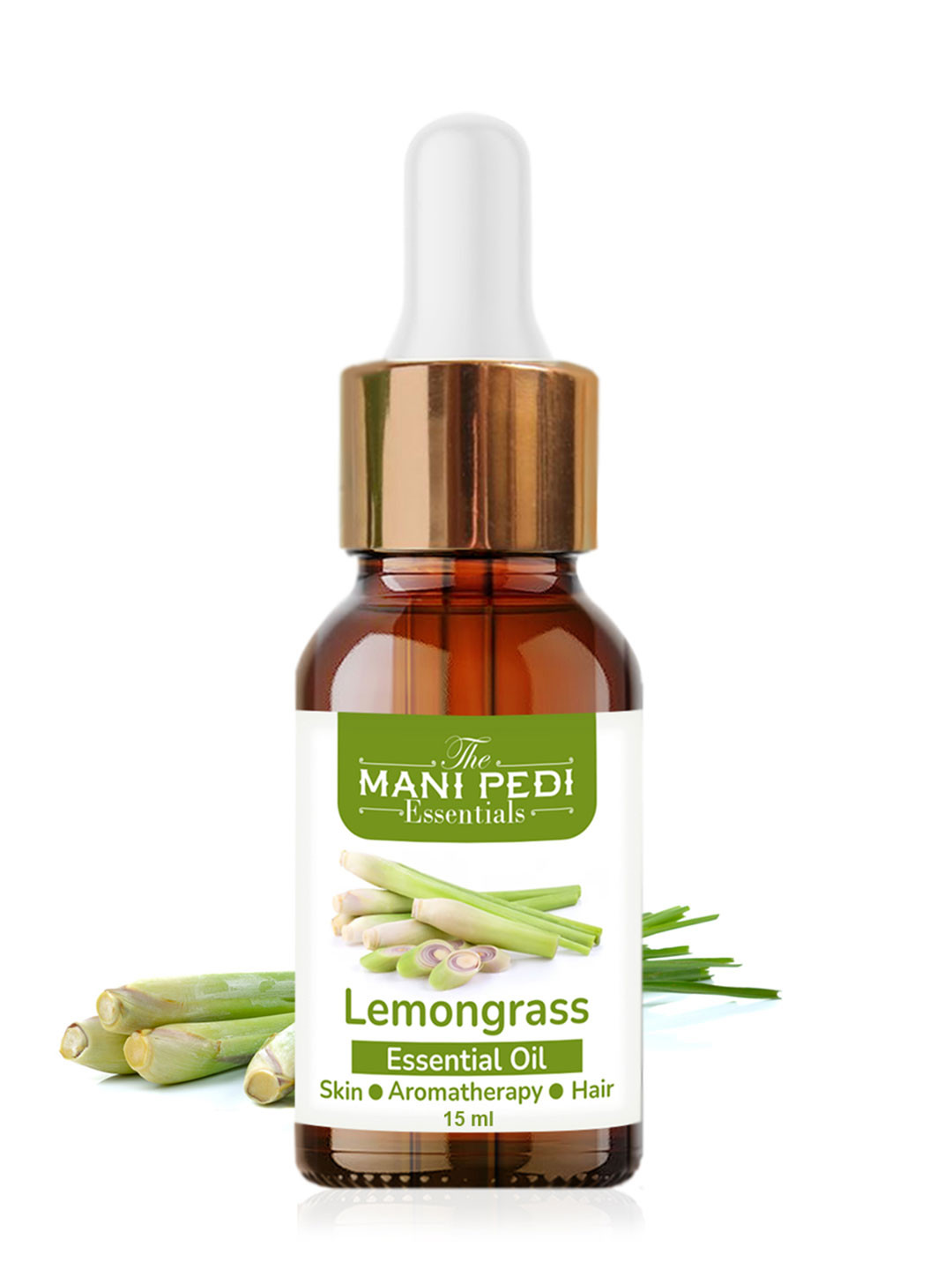 The Mani Pedi Essentials Lemongrass Essential Oil for Skin & Aromatherapy - Vegan - 15 ml