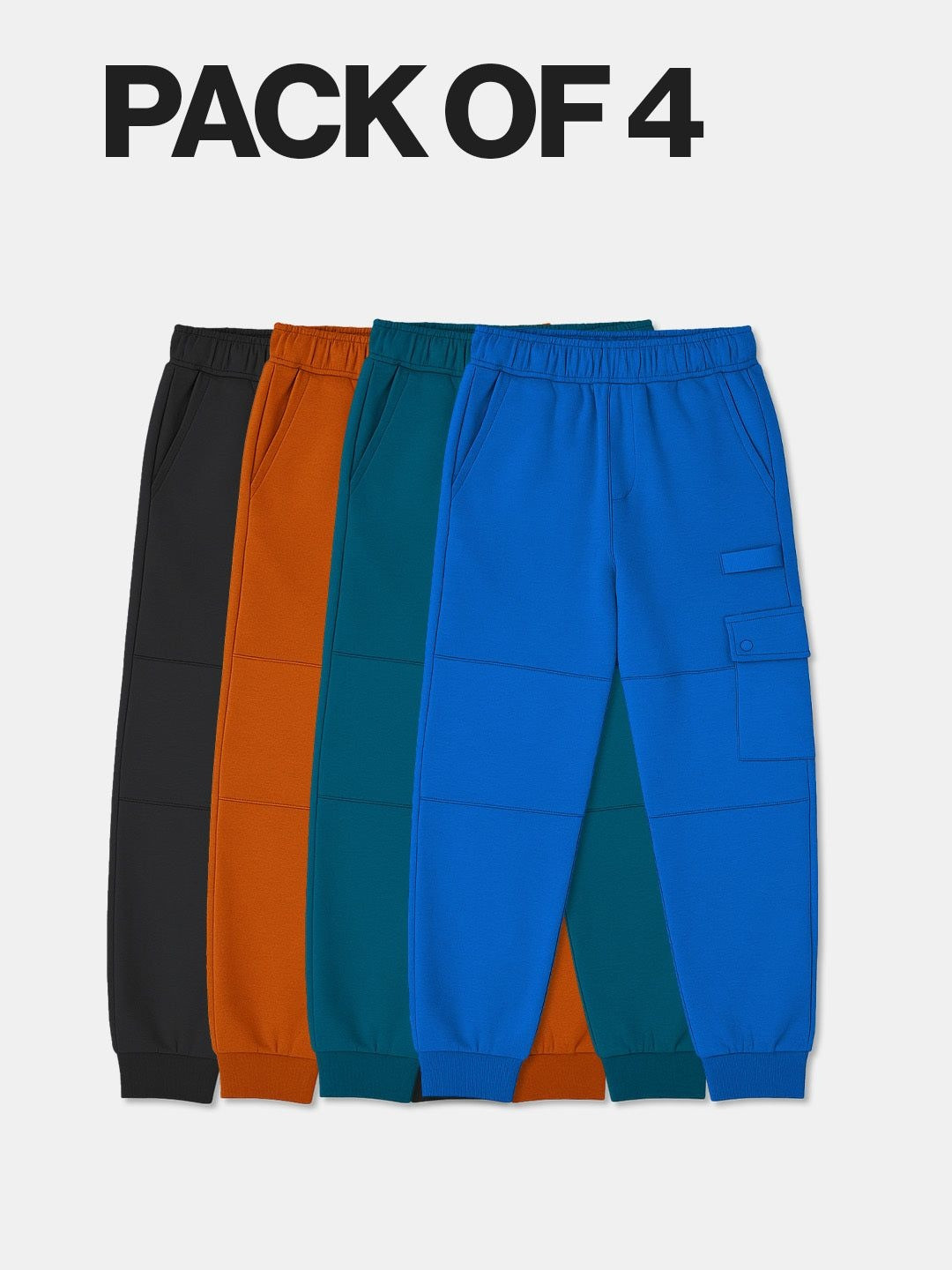 Dotokids Kids Pack of 4 Cotton Cargo Joggers