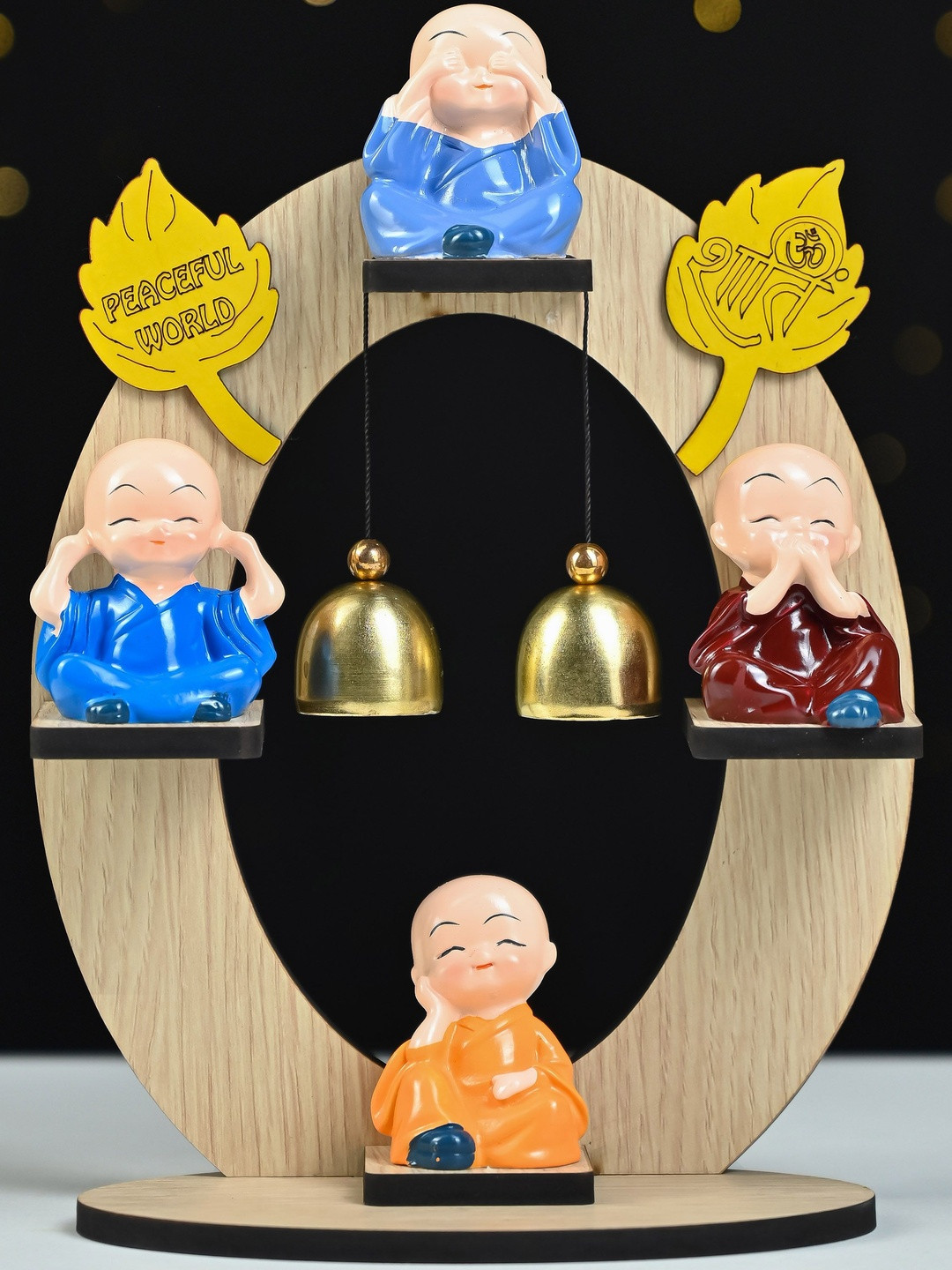 HINDCRAFT Set of 4 Mini Buddha Monk Figurines