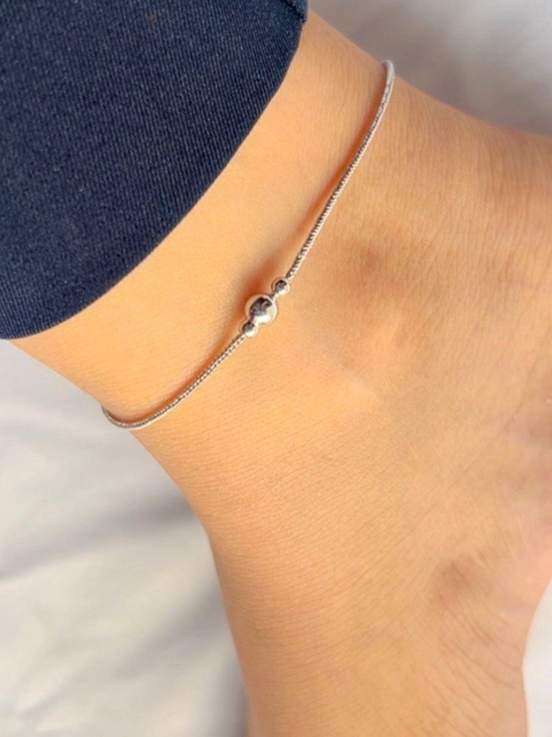 Whitehathi 925 Sterling Silver Skin Friendly Anklet