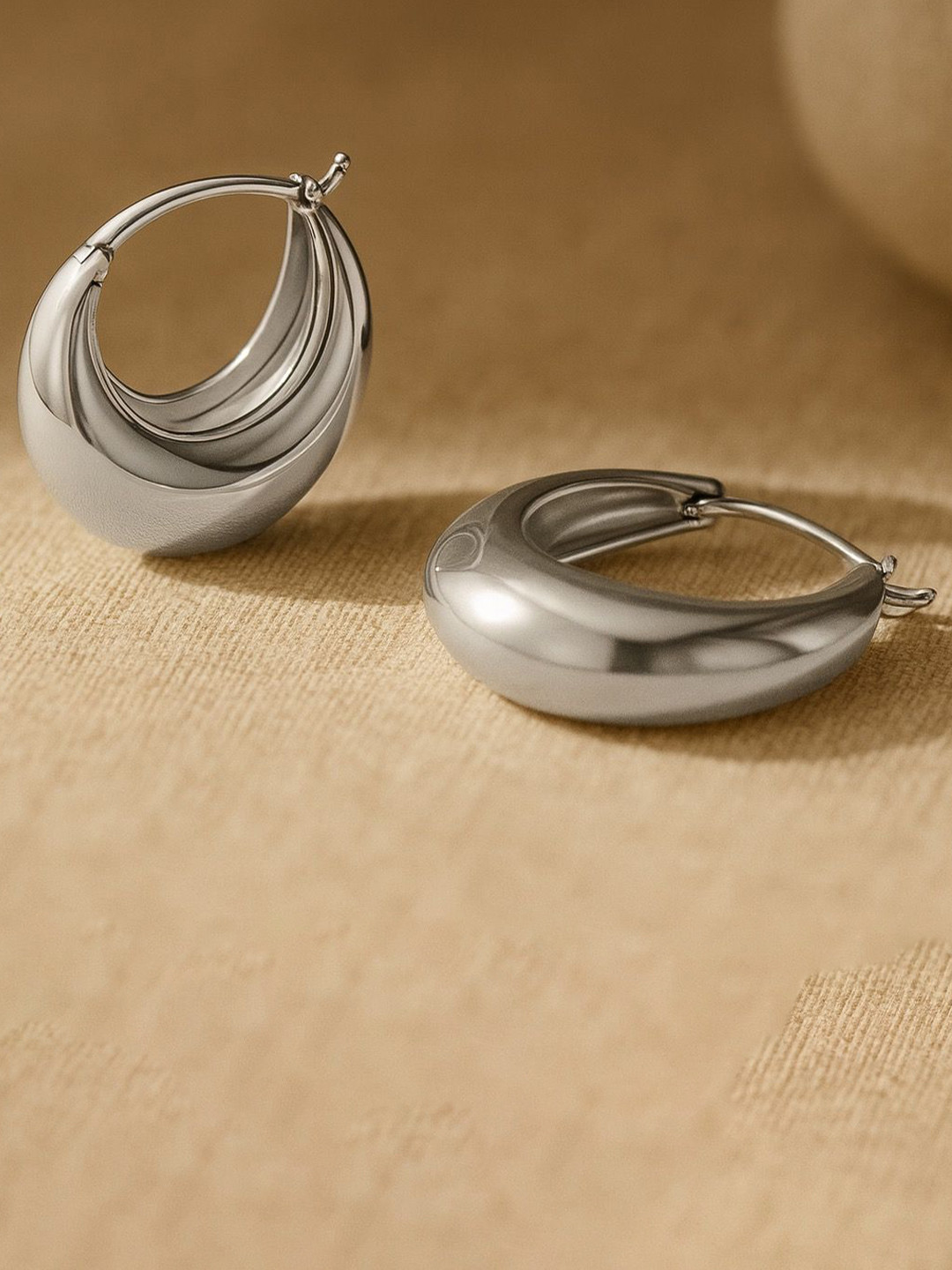 Anushka Jain Jewellery Sterling Silver Classic Baali Hoop Earrings