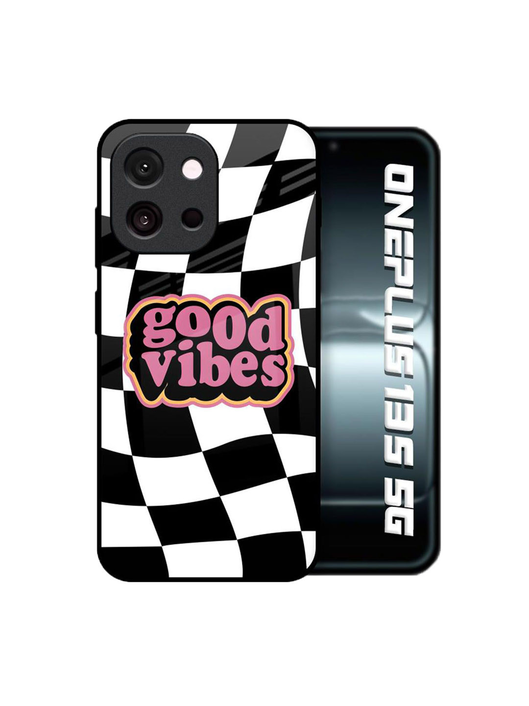 QRIOH Good Vibes Glass Printed OnePlus 13s 5G Back Case Mobile Accessories